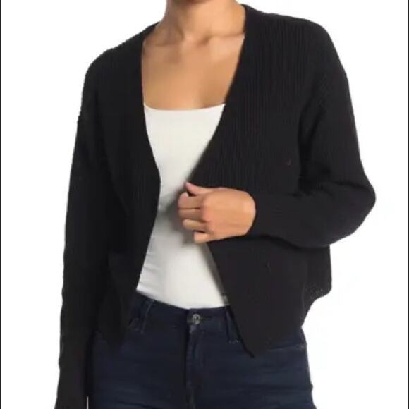 Philanthropy NTW Black Knit Sweater Crop Cardigan Size XS/S - Picture 1 of 7